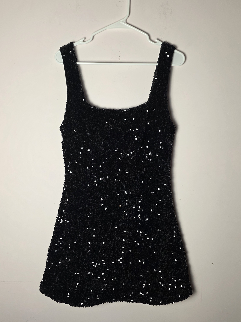 Princess Polly Black Sequin Square Neck Mini Dress